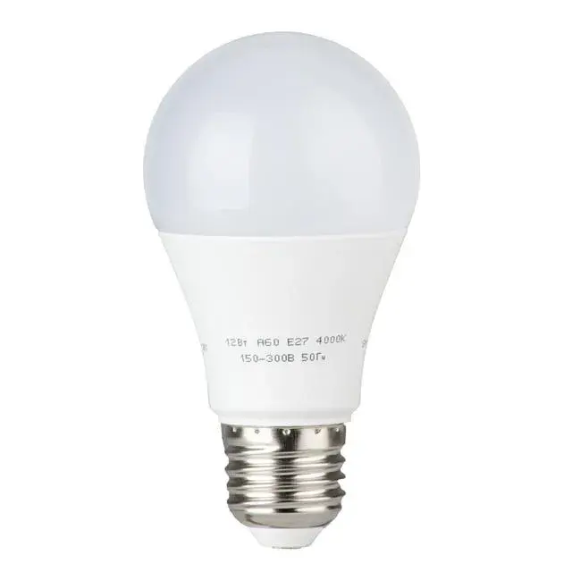 Лампа світлодіодна LED A60, E27, 12 Вт, 150-300 В, 4000 K, 30000 год, гарантія 3 роки - 202067