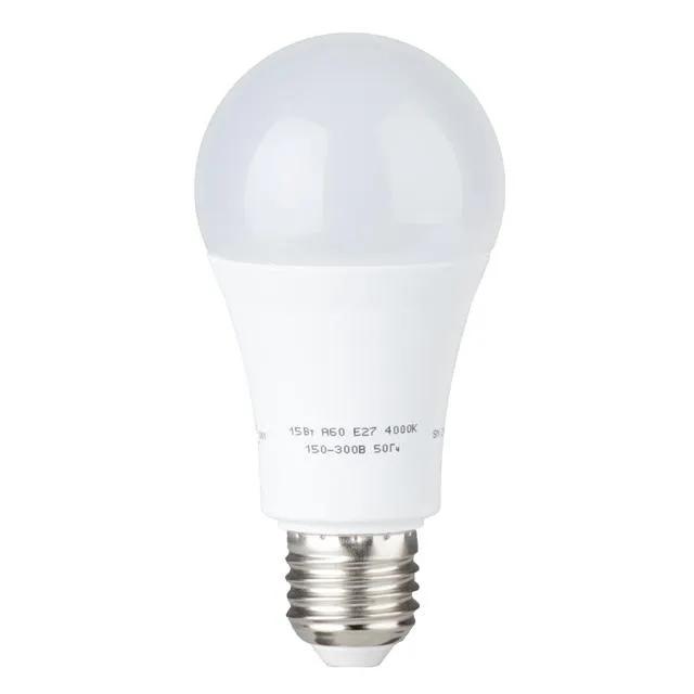 Лампа світлодіодна LED A60, E27, 15 Вт, 150-300 В, 4000 K, 30000 год, гарантія 3 роки - 202071