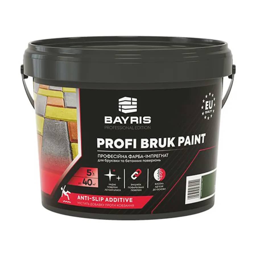 Фарба-імпрегнат для бруківки та бетонних поверхонь “Profi Bruk Paint” ТМ “Bayris” , коричневий 5 л. - 202679