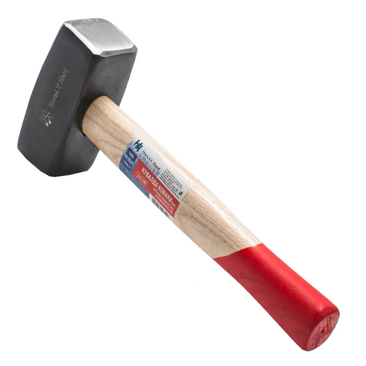 Кувалда 1500 г, кованая, деревяная двухцветная рукоятка - 205063