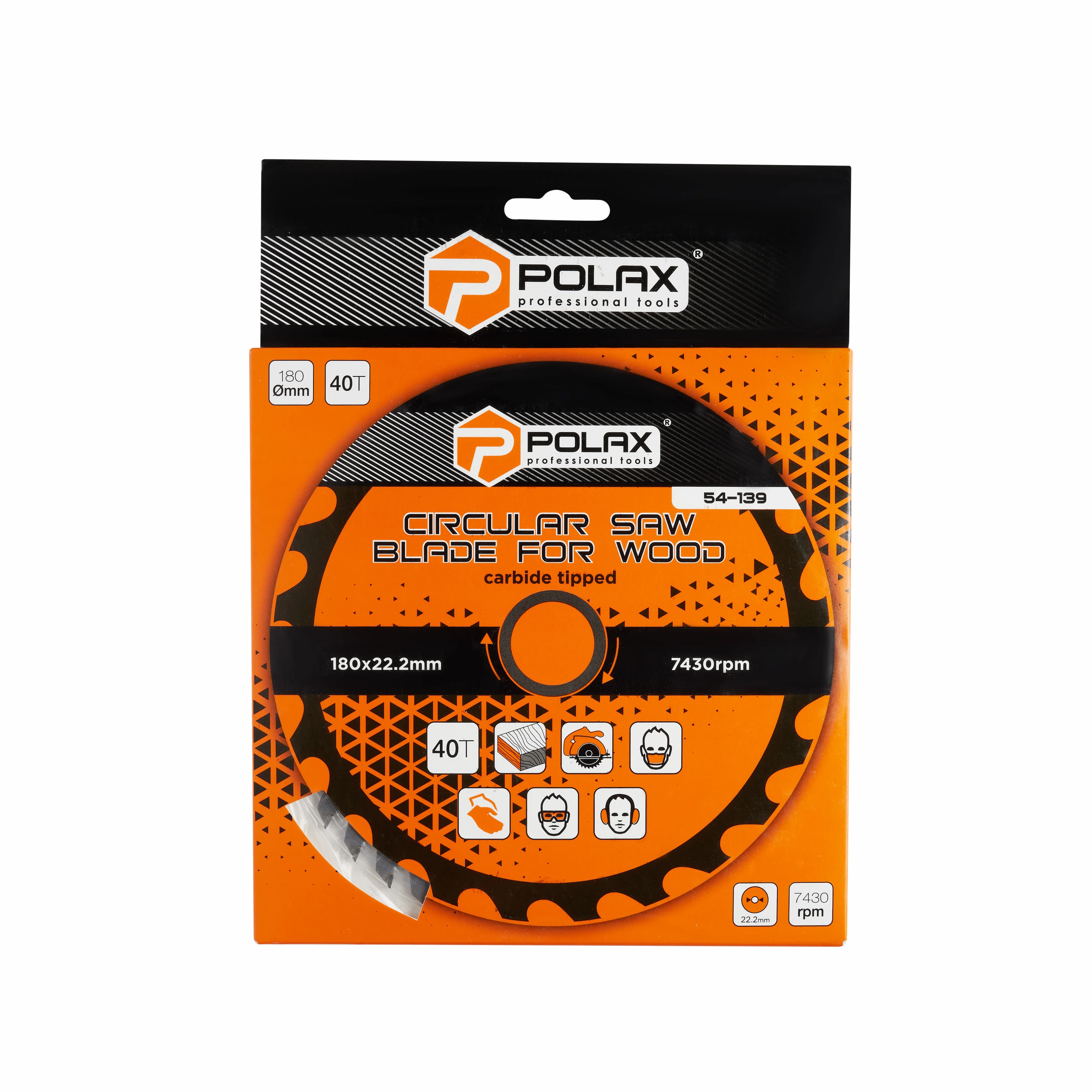 Диск пильный Polax по дереву с твердосплавными напайками 180x22.2/20, 40Т (54-139) - 494782490