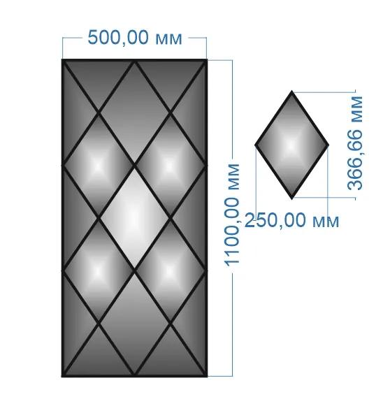 Плитка-панно дзеркальна YUF_GLASS 1100х500 мм - 208175
