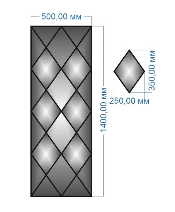 Дзеркальне панно YUF_GLASS 1400х500 мм - 630734621