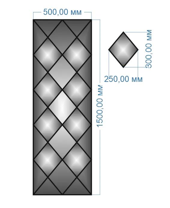Зеркальная плитка YUF_GLASS 1500х500 мм - 208183