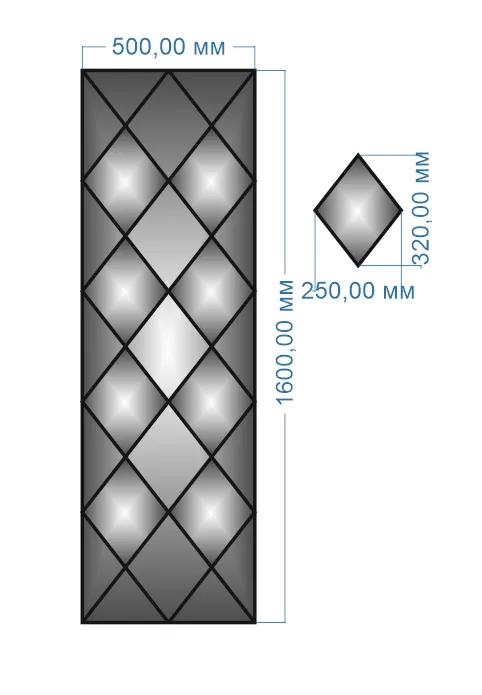 Плитка-панно дзеркальна YUF_GLASS 1600х500 мм - 208252