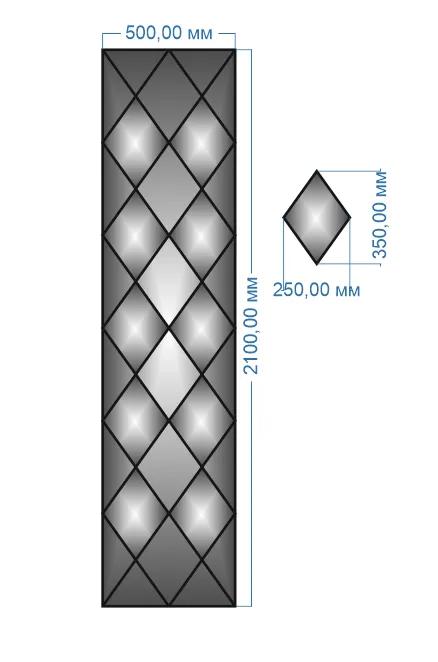 Плитка-панно дзеркальна YUF_GLASS 2100х500 мм - 208305