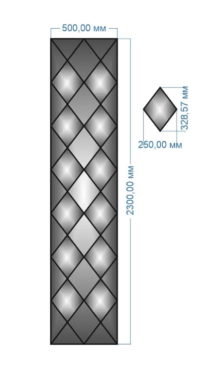 Дзеркальне панно YUF_GLASS 2300х500 мм (763869892) - 763869892