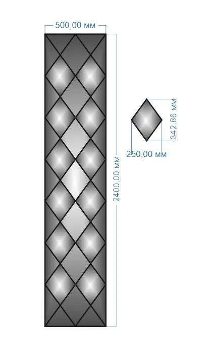 Плитка-панно дзеркальна YUF_GLASS 2400х500 мм - 208311