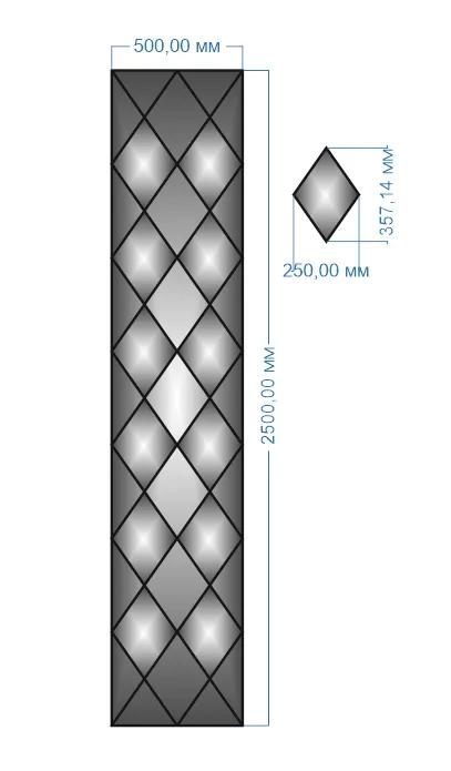 Плитка-панно дзеркальна YUF_GLASS 2500х500 мм - 208315