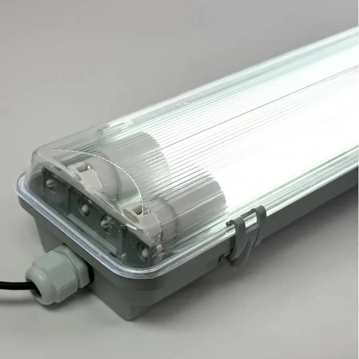 Світильник вологозахищений ЛПП 2x36 IP65 + 2 лампи Т8 Led-Story 1200mm 18W 5000K (4320Lm) - 148639682