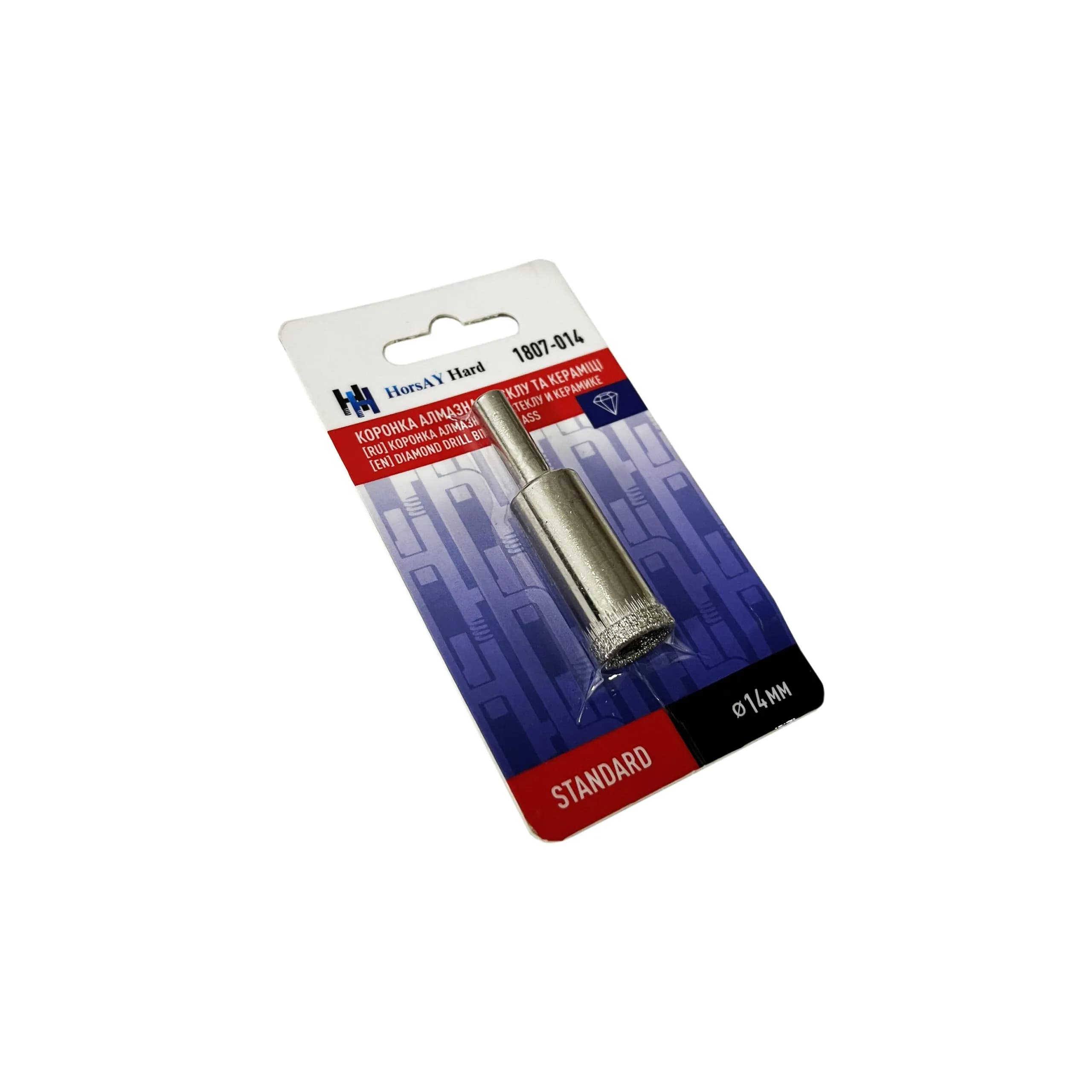 Коронка алмазная по стеклу и керамике, STANDARD, d 14 мм - 857105048