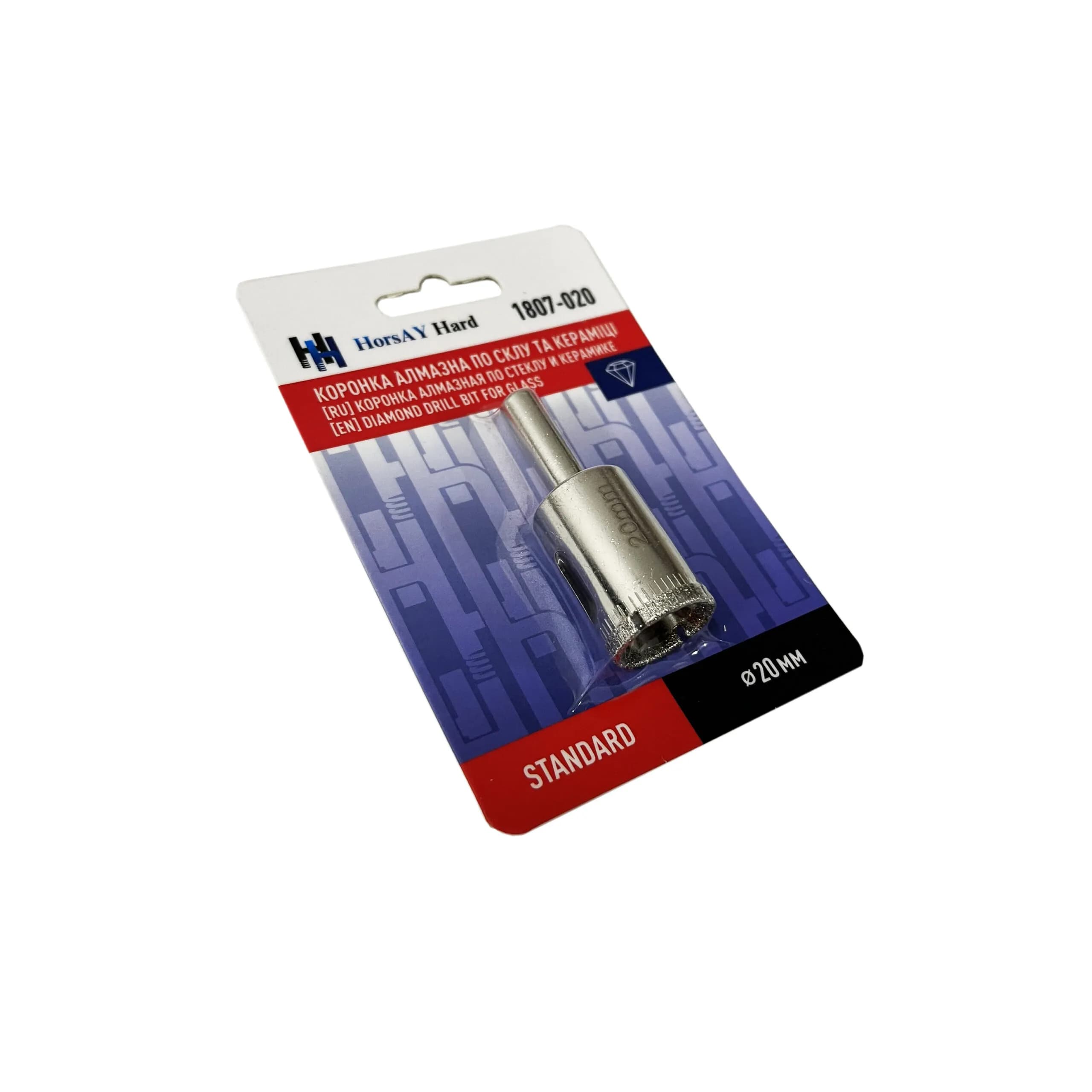 Коронка алмазная по стеклу и керамике, STANDARD, d 20 мм - 983057524