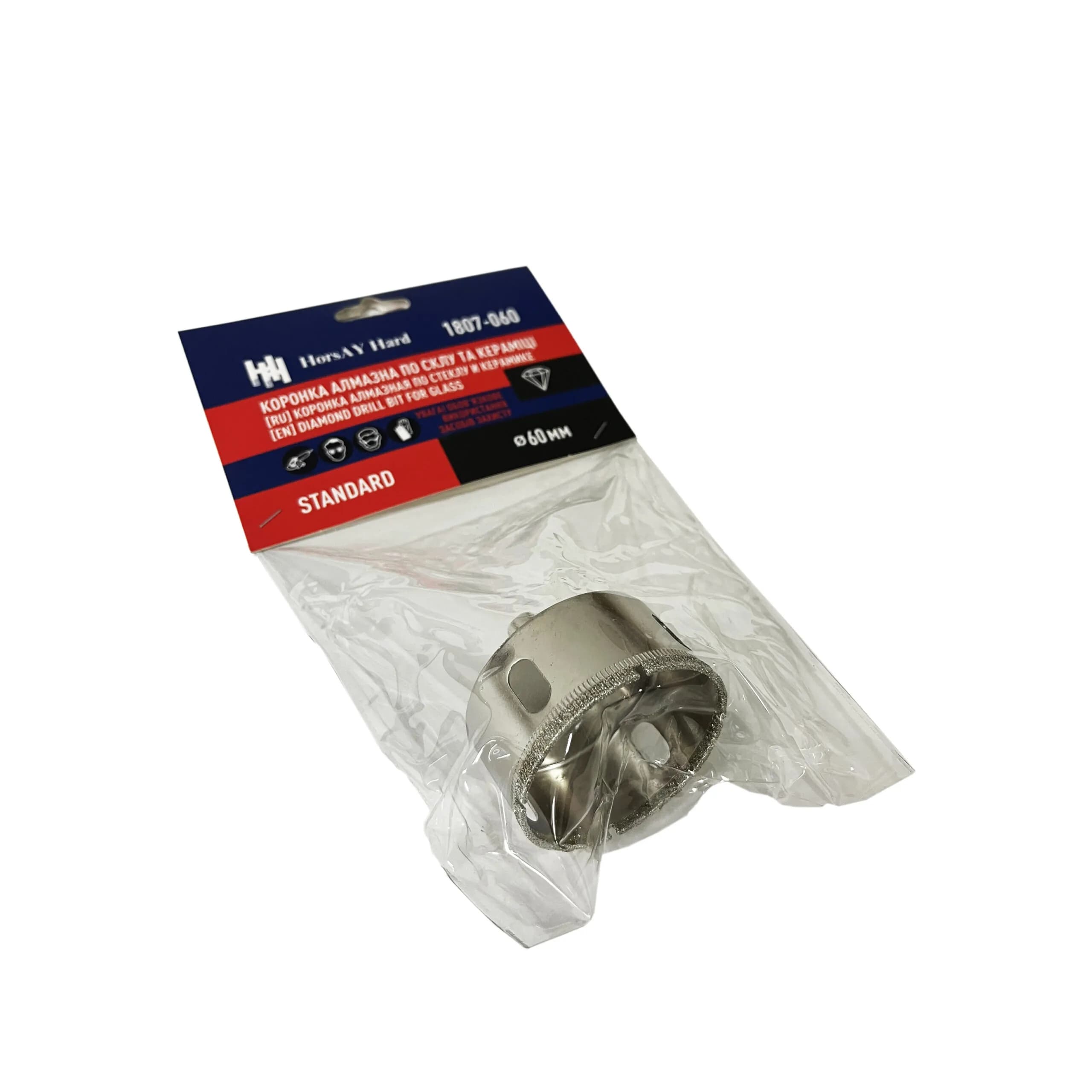 Коронка алмазная по стеклу и керамике, STANDARD, d 60 мм - 781803336