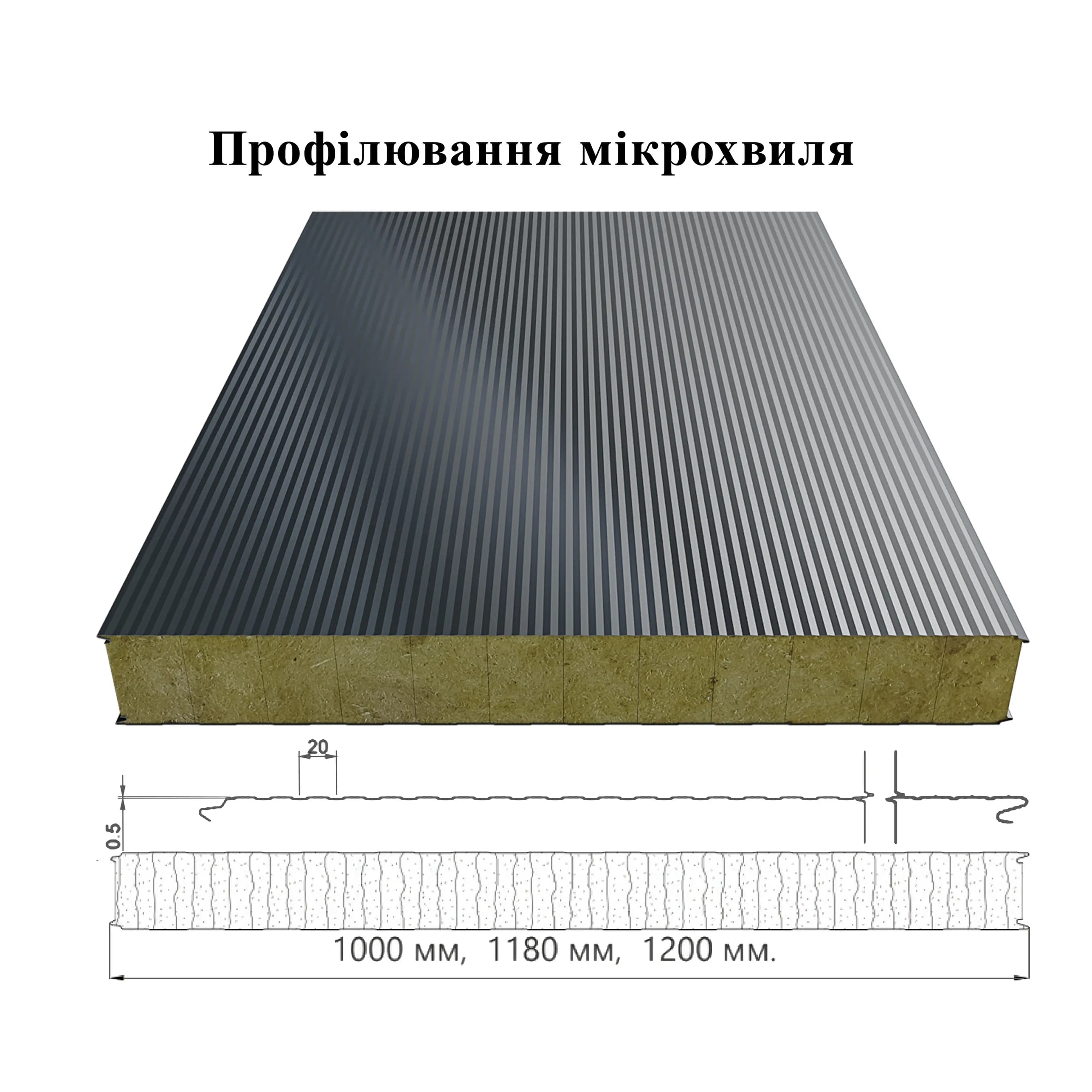 Стеновая сэндвич-панель Мин.Вата 100 мм - 993438393