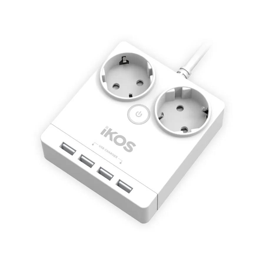 Мережевий фільтр-подовжувач IKOS F24S-U White (0005-CEF) - 209667