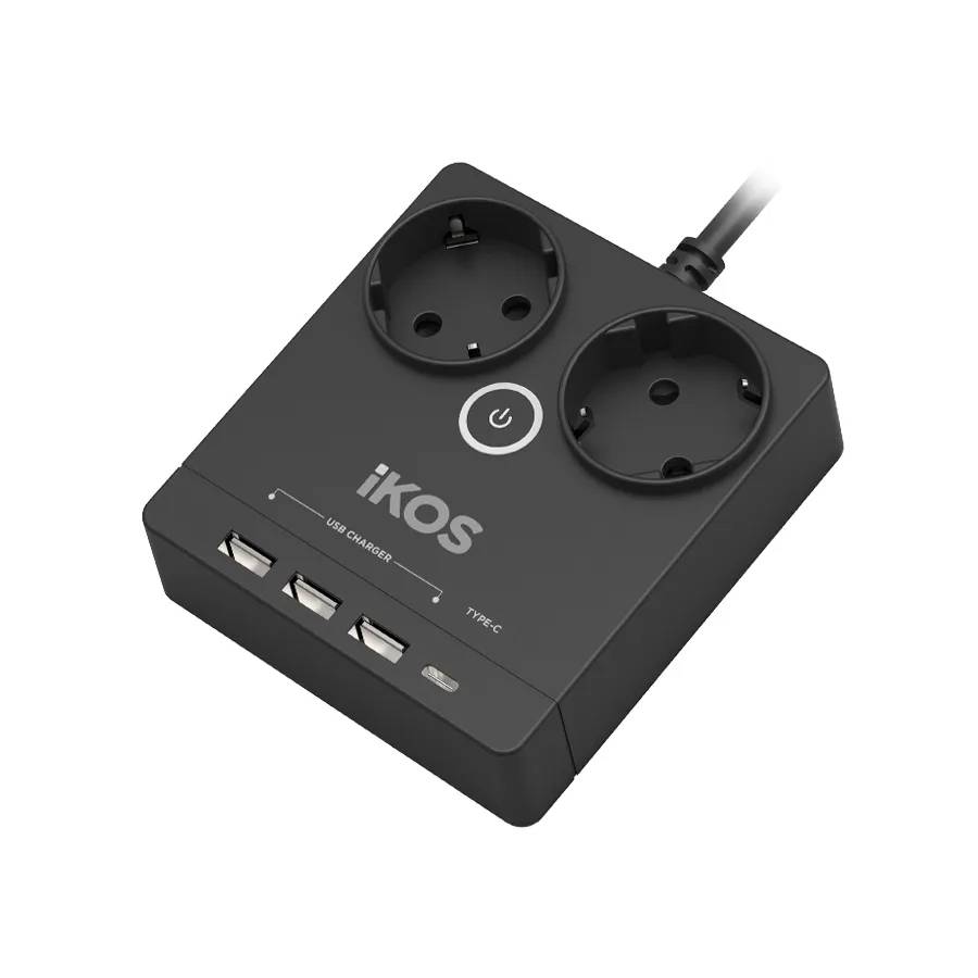 Сетевой фильтр-удлинитель IKOS F25S-CU Black (0006-CEF) - 209672
