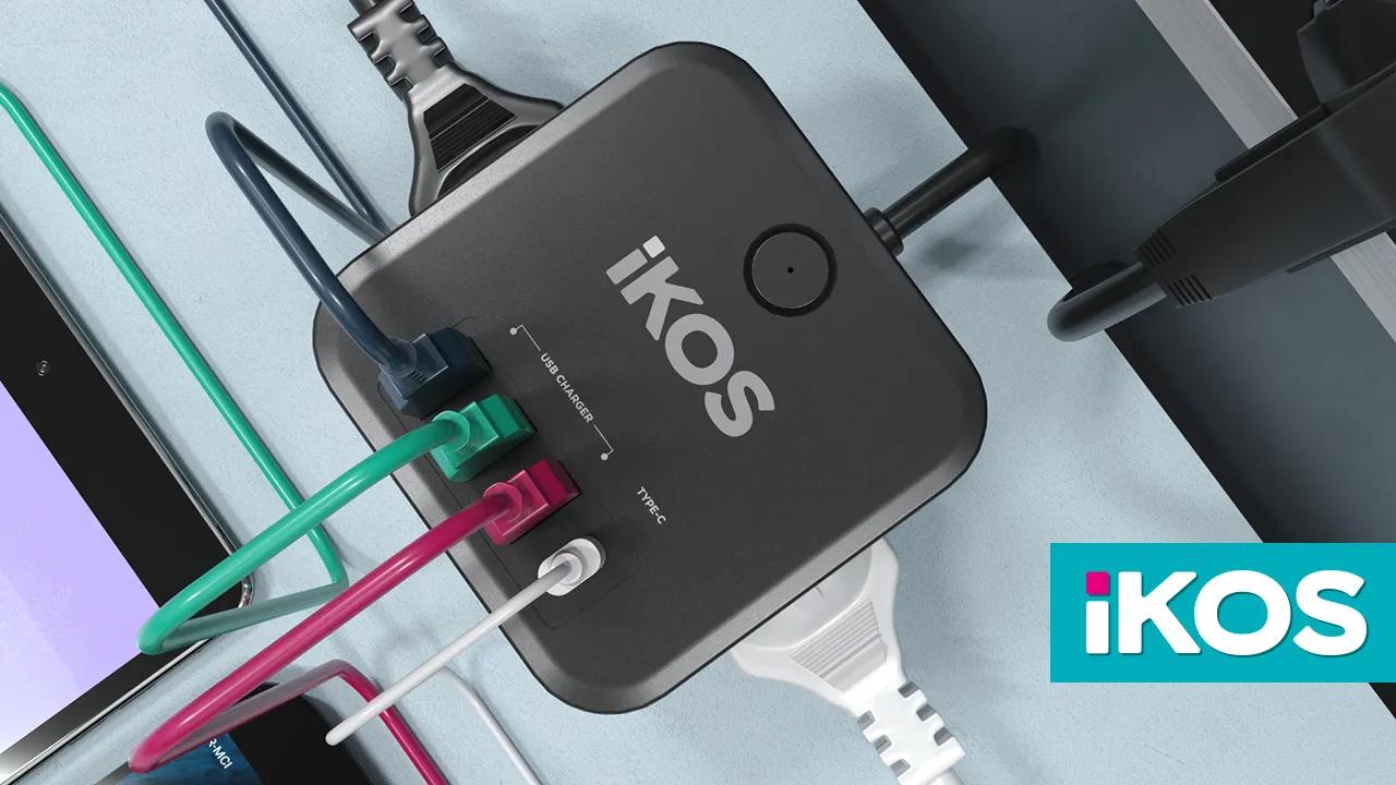 Мережевий фільтр-подовжувач IKOS C34S-CU Black (0007-CEF) - 209679