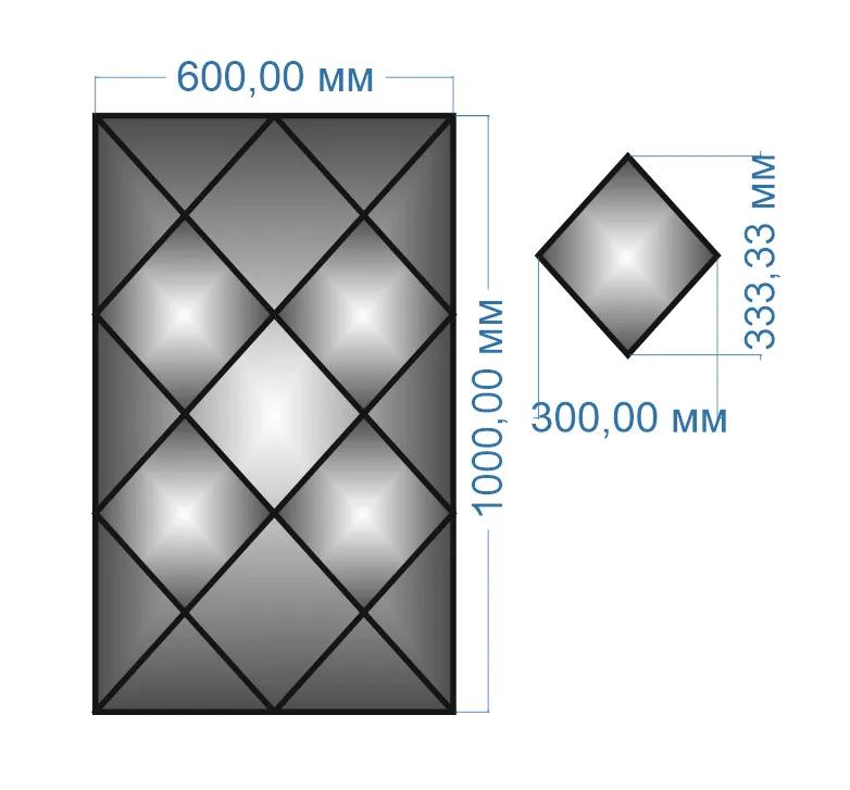 Плитка-панно дзеркальне YUF_GLASS 1000х600 мм - 209978