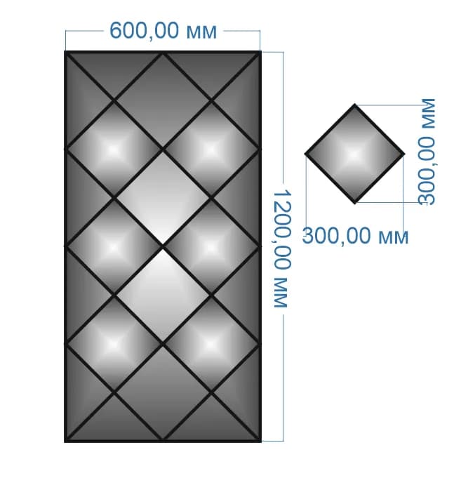 Дзеркальне панно YUF_GLASS 1200х600 мм - 979125475