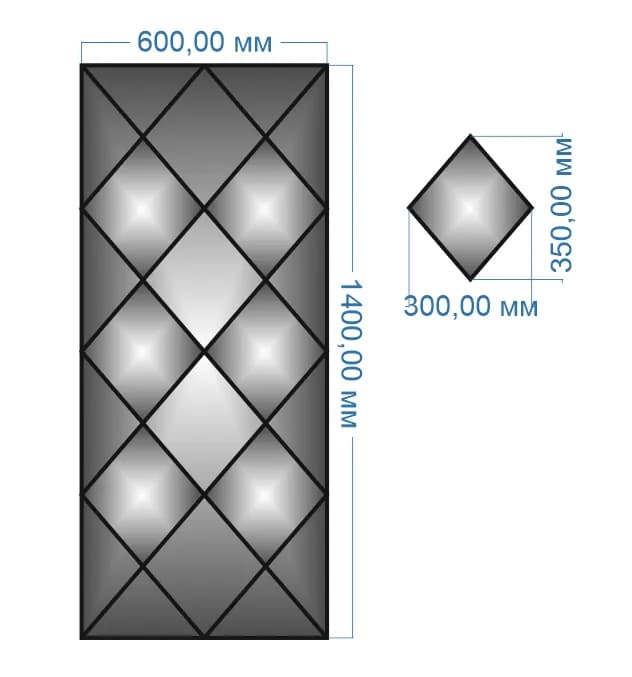 Дзеркальне панно YUF_GLASS 1300х600 мм - 210006