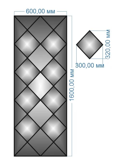 Плитка-панно дзеркальне YUF_GLASS 1600х600 мм - 558296798
