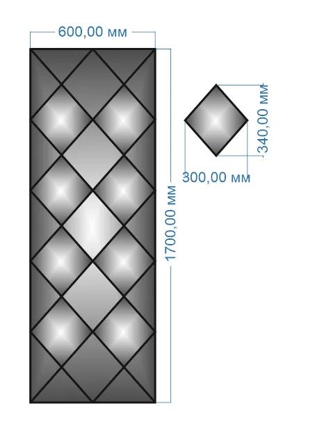 Плитка-панно дзеркальне YUF_GLASS 1700х600 мм - 210012