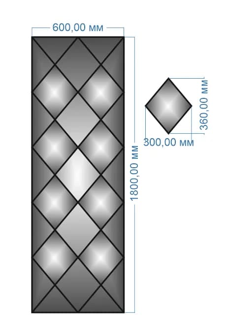 Дзеркальне панно YUF_GLASS 1800х600 мм - 880064111