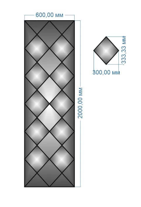 Дзеркальне панно YUF_GLASS 2000х600 мм - 009356701
