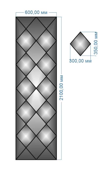 Дзеркальне панно YUF_GLASS 2100х600 мм - 210018