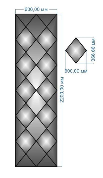 Дзеркальне панно YUF_GLASS 2200х600 мм - 697147537