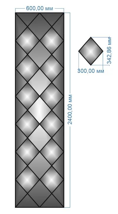Плитка-панно дзеркальне YUF_GLASS 2400х600 мм - 210024