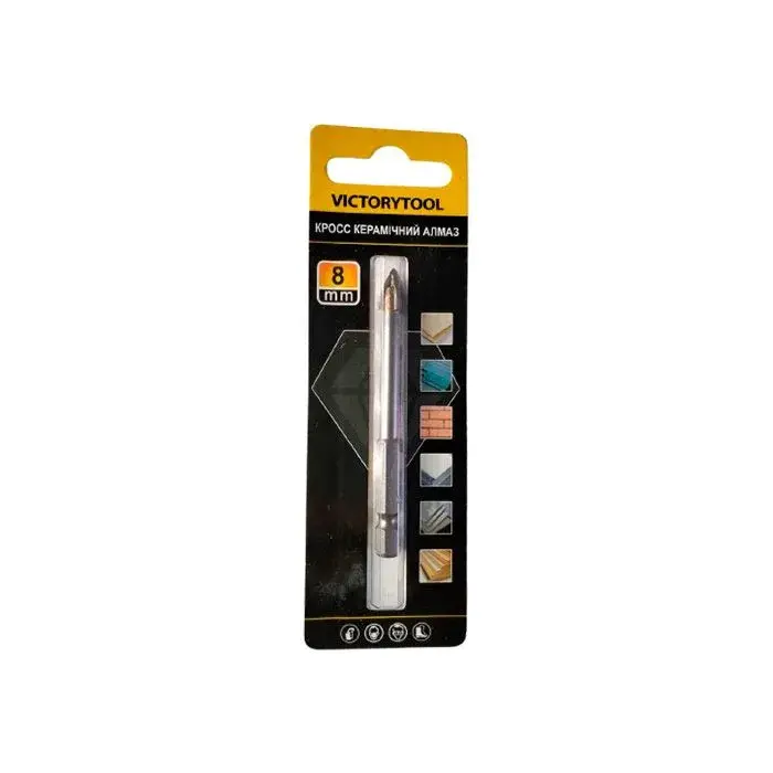 Свердло по плитці з шестигранним хвостовик VICTORYTOOL 8 мм (П108) - 210110