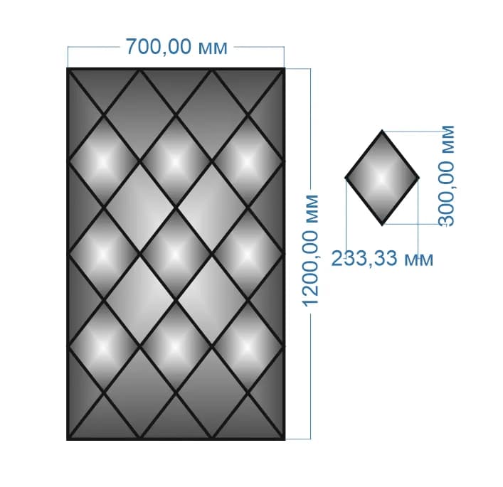 Панно дзеркальне YUF_GLASS 1200х700 мм - 249359489