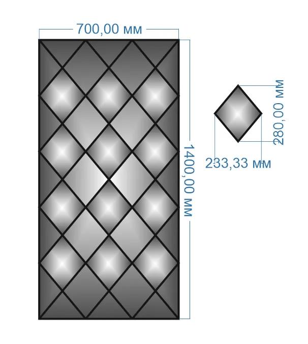 Панно дзеркальне YUF_GLASS 1400х700 мм - 210335