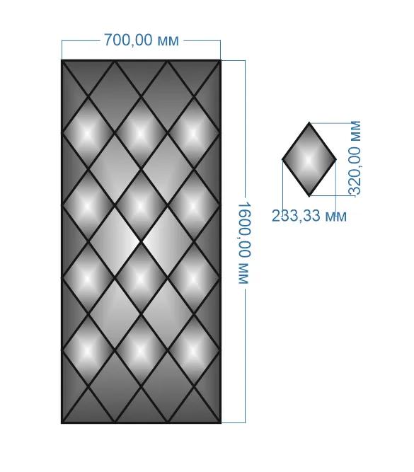 Плитка-панно дзеркальна YUF_GLASS 1600х700 мм - 210341
