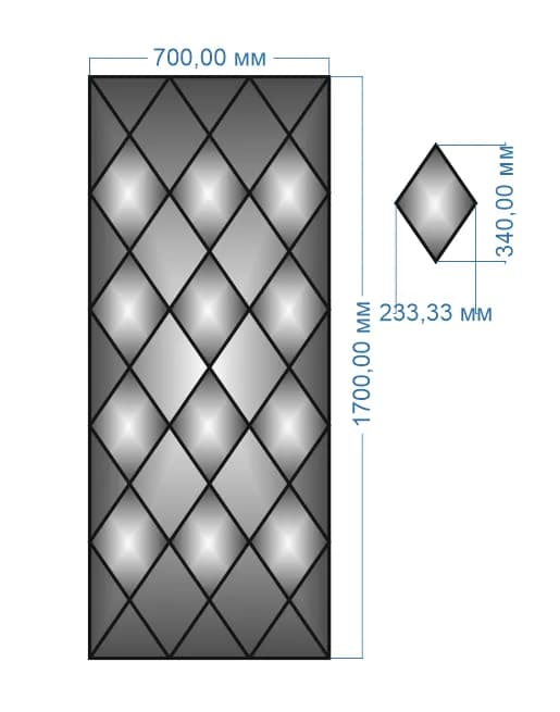 Плитка-панно дзеркальна YUF_GLASS 1700х700 мм - 546171425