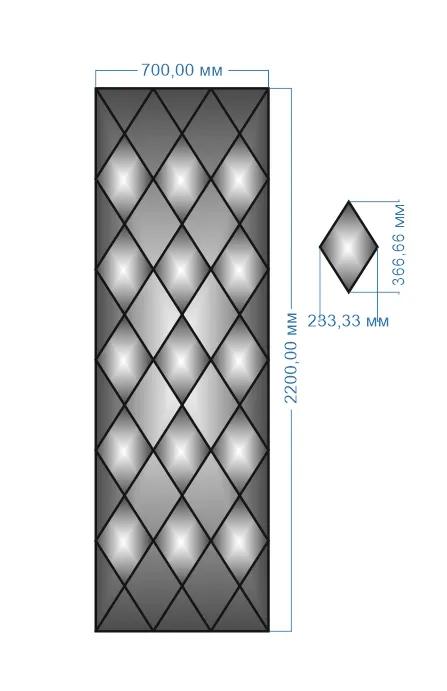 Панно зеркальное YUF_GLASS 2200х700 мм - 210363