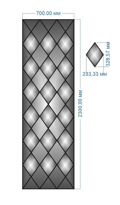 Панно дзеркальне YUF_GLASS 2300х700 мм - 210365