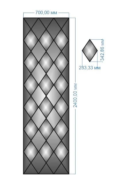 Плитка-панно дзеркальна YUF_GLASS 2400х700 мм - 247848618