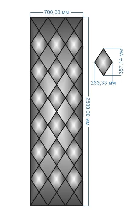 Панно зеркальное YUF_GLASS 2500х700 мм - 210369