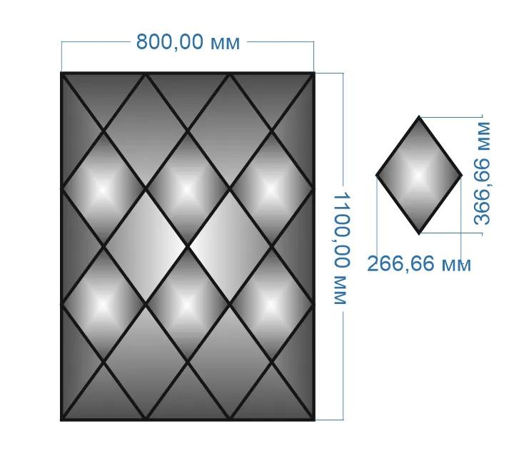 Плитка-панно дзеркальна YUF_GLASS 1100х800 мм - 210462
