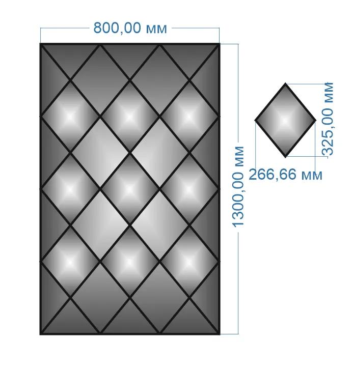 Панно зеркальное YUF_GLASS 1300х800 мм - 210475