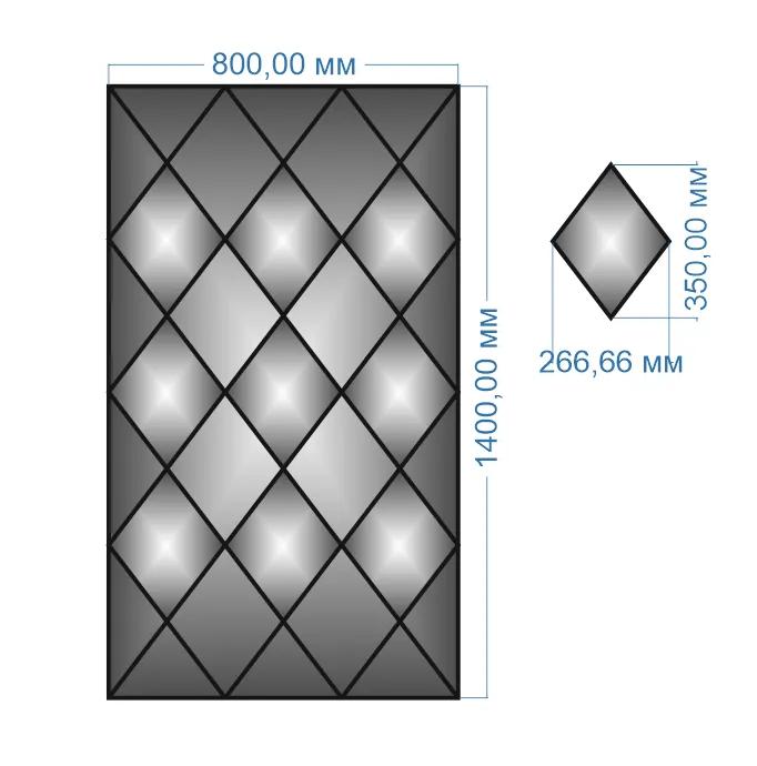 Панно зеркальное YUF_GLASS 1400х800 мм - 210477