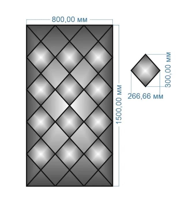 Плитка дзеркальна YUF_GLASS 1500х800 мм - 179512538