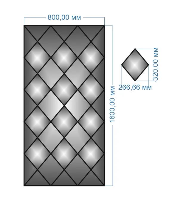 Плитка-панно дзеркальне YUF_GLASS 1600х800 мм - 210482