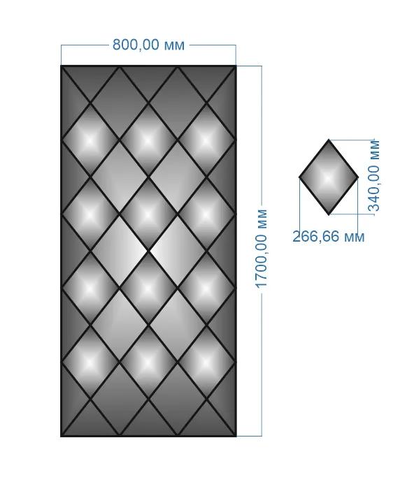 Плитка-панно дзеркальна YUF_GLASS 1700х800 мм - 210485