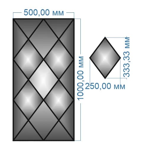 Плитка-панно дзеркальна 1000х500 мм YUF_GLASS - 958474042