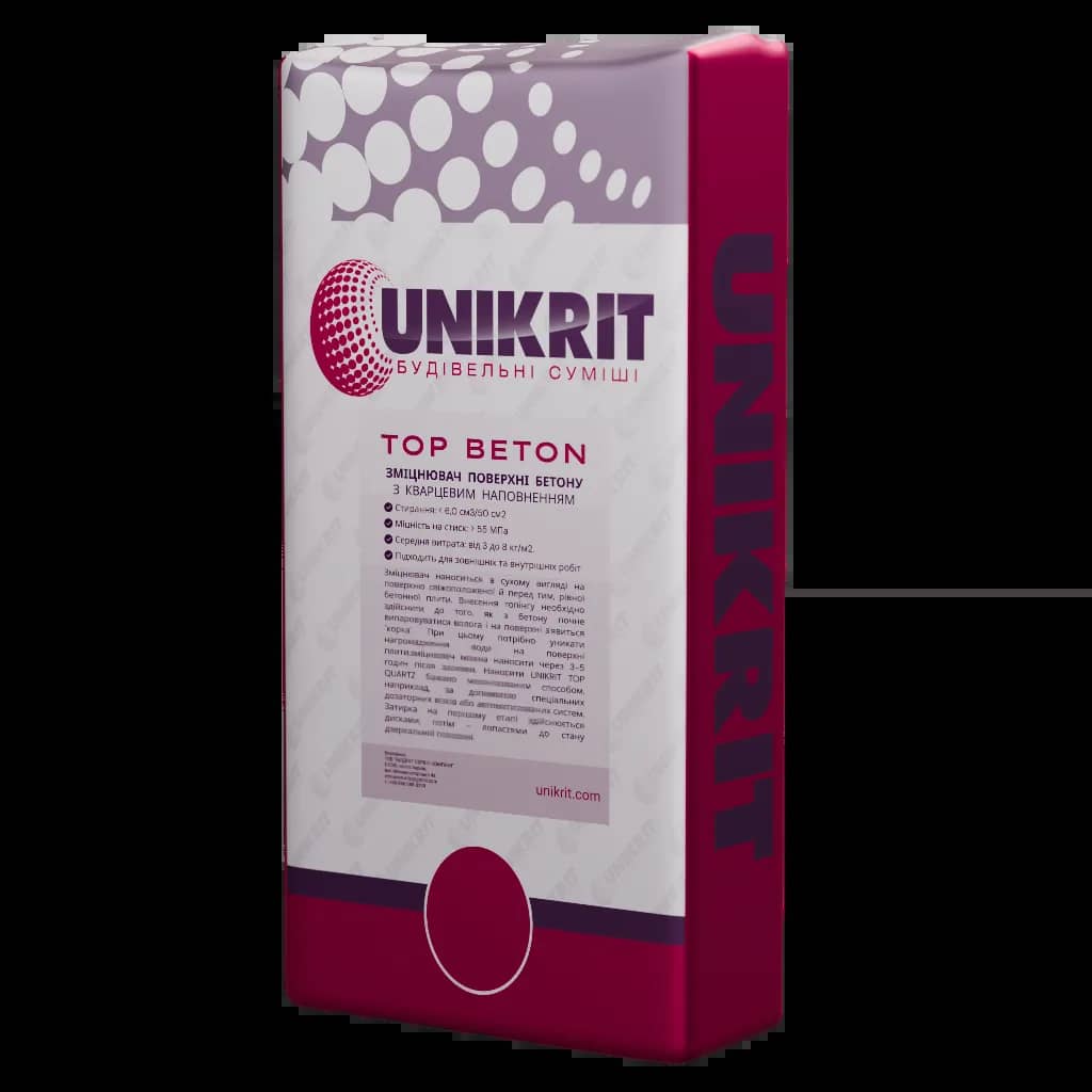 Сухий зміцнювач для бетону UNIKRIT TOP BETON топінг 25 кг (326052216) - 210509