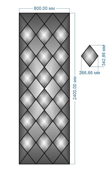 Плитка-панно дзеркальна YUF_GLASS 2400х800 мм - 997256245