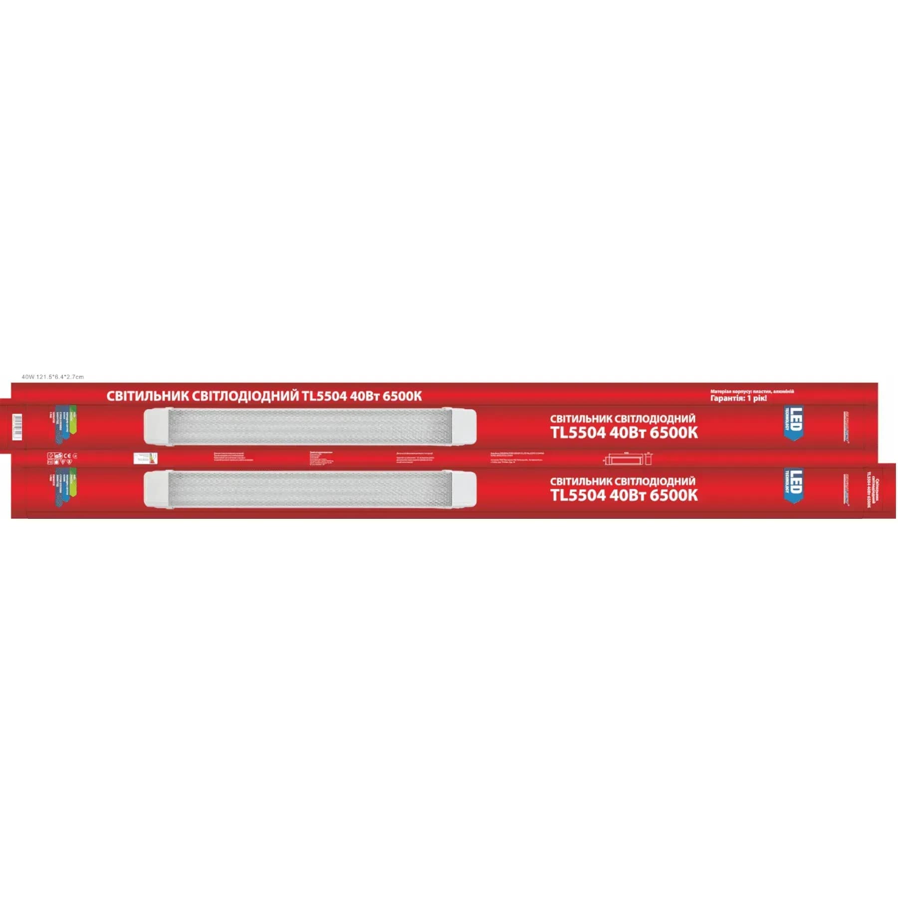 Светильник линейный светодиодный настенно-потолочный Ultralight TL5504 40Вт 6500К LED призматик - 049957425